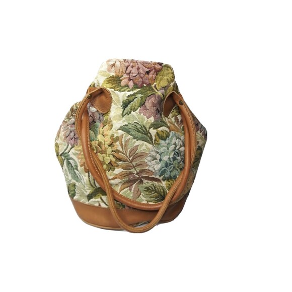 Floral Tapestry Canvas Tote Bag Medium Handbag Multicolor Americana Collection - Picture 2 of 7